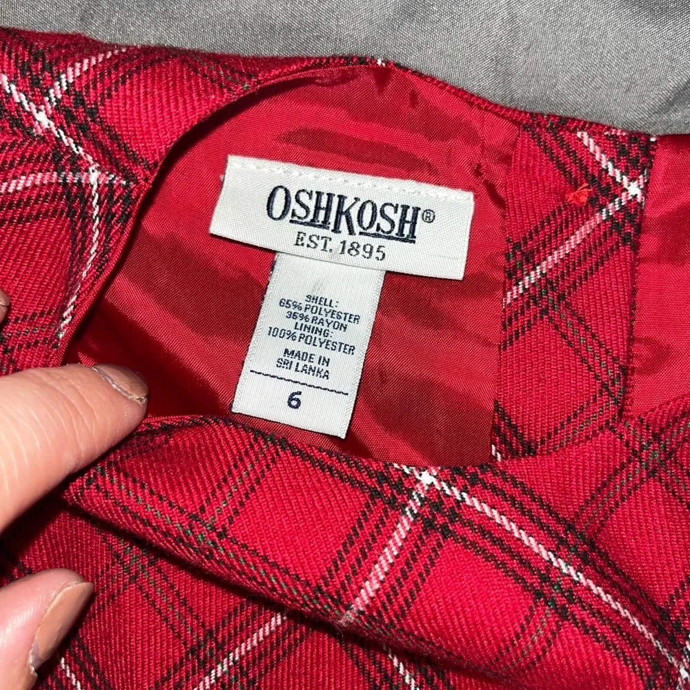 Vintage OshKosh Girls‎ Christmas Red Plaid Dress